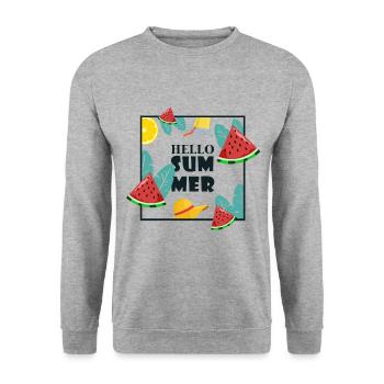Summer - Unisex Sweatshirt - salt & pepper - Front - Alina (178cm) & Michal (187cm)