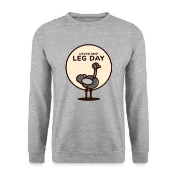 Fitness Gym Funny Saying Body Building - Sweat-shirt Unisexe - gris chiné - Devant - Alina (178cm) & Michal (187cm)