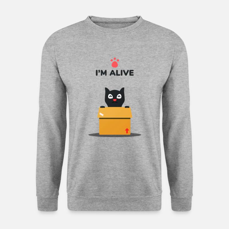 Schrödingers Katze lustiger Spruch Physik Wissensc - Unisex Pullover - Weißgrau meliert