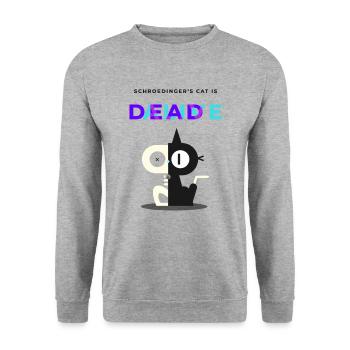 Schrödingers Katze Physiker Nerd - Unisex Pullover - Weißgrau meliert - Vorne - Alina (178cm) & Michal (187cm)