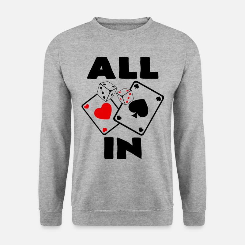 Glücksspiel - Unisex Pullover - Weißgrau meliert