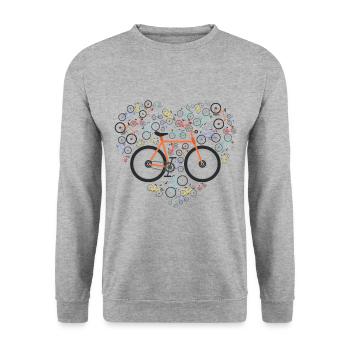 Cycliste coeur cycliste - Sweat-shirt Unisexe - gris chiné - Devant - Alina (178cm) & Michal (187cm)