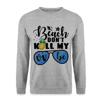 Strand - Unisex Pullover - Weißgrau meliert - Vorne - Alina (178cm) & Michal (187cm)