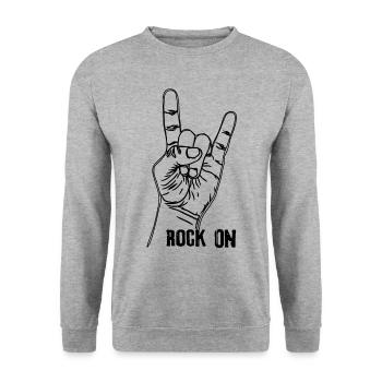 Rock On - Metal & Rock Fan Gift - Unisex Sweatshirt - salt & pepper - Front - Alina (178cm) & Michal (187cm)