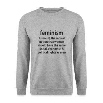 Feminism Definition - Feminism T-shirt - Unisex Pullover - Weißgrau meliert - Vorne - Alina (178cm) & Michal (187cm)