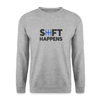 Shift Happens JDM Drift Racing - Unisex Pullover - Weißgrau meliert - Vorne - Alina (178cm) & Michal (187cm)