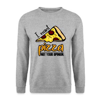 Pizza - Unisex Sweatshirt - salt & pepper - Front - Alina (178cm) & Michal (187cm)