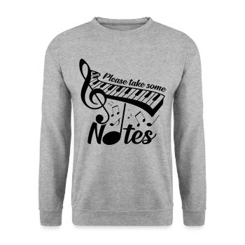 Piano - Unisex Pullover - Weißgrau meliert - Vorne - Alina (178cm) & Michal (187cm)