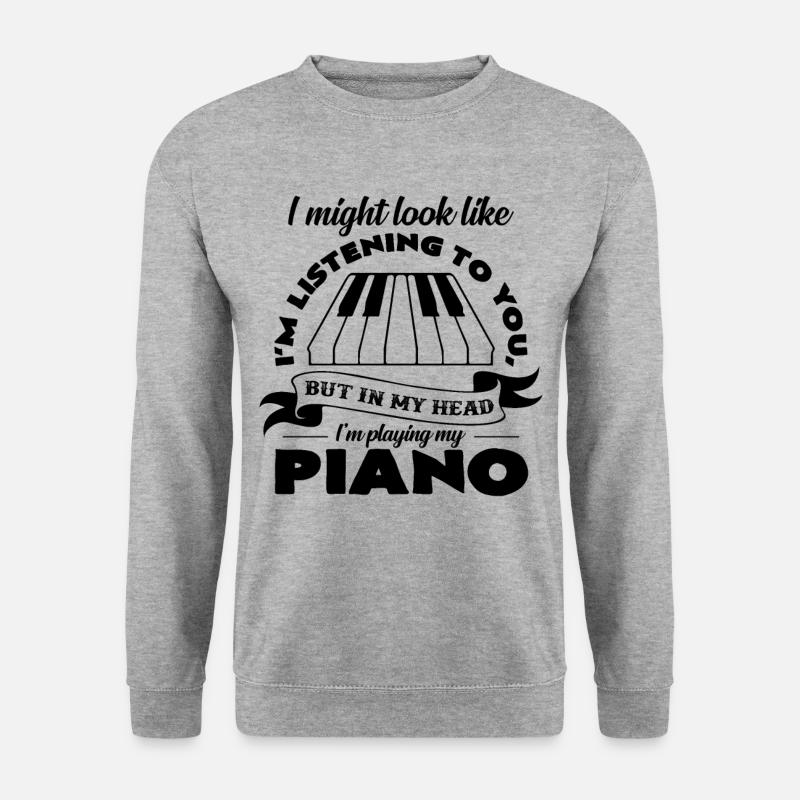 Piano - Unisex Pullover - Weißgrau meliert