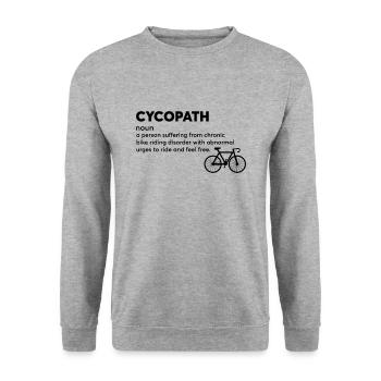 Cycopath Defintion Bicycle Bike BMX Shirt - Unisex Pullover - Weißgrau meliert - Vorne - Alina (178cm) & Michal (187cm)