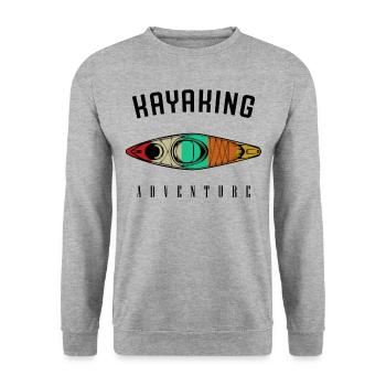 Cadeau rétro vintage en kayak de canoë - Sweat-shirt Unisexe - gris chiné - Devant - Alina (178cm) & Michal (187cm)