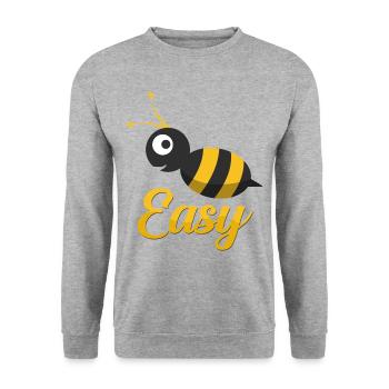 Bienen - Unisex Pullover - Weißgrau meliert - Vorne - Alina (178cm) & Michal (187cm)