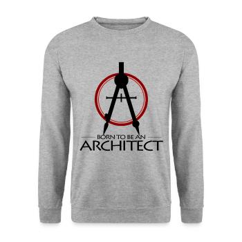 architect - Unisex Sweatshirt - salt & pepper - Front - Alina (178cm) & Michal (187cm)