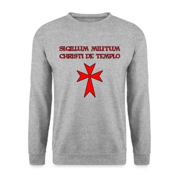 Crusader Knights Templar - Unisex Sweatshirt - salt & pepper - Front - Alina (178cm) & Michal (187cm)