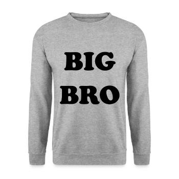 BIG BRO Big Brother Gift - Unisex Sweatshirt - salt & pepper - Front - Alina (178cm) & Michal (187cm)