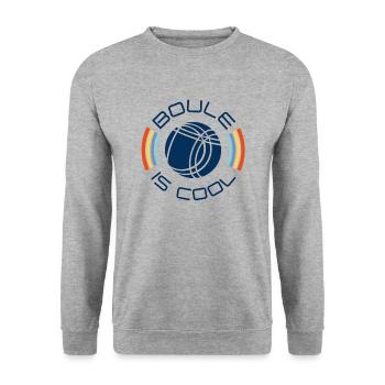 Retro Style Vintage Boule Sport Kugeln Shirt - Unisex Pullover - Weißgrau meliert - Vorne - Alina (178cm) & Michal (187cm)