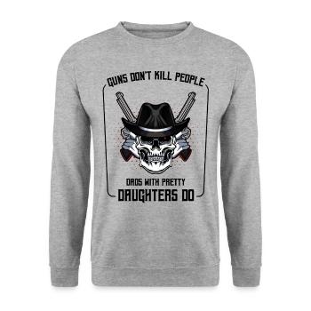 father and daughter - Unisex Sweatshirt - salt & pepper - Front - Alina (178cm) & Michal (187cm)