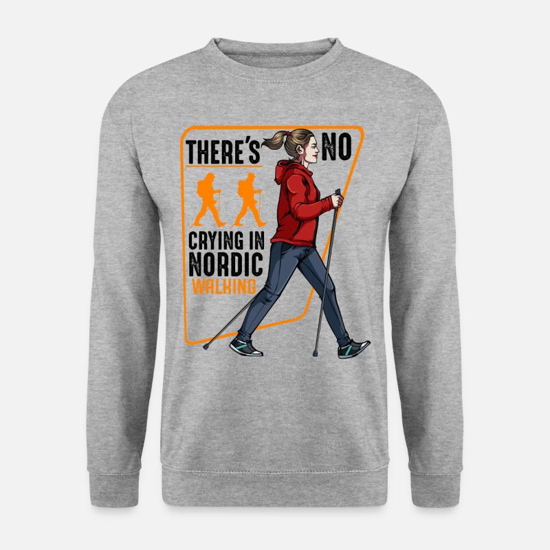 Nordic Walking - Unisex Pullover - Weißgrau meliert