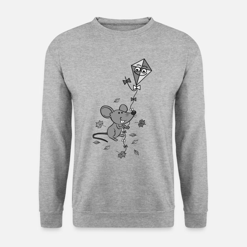 Mouse with dragon in autumn - Unisex Sweatshirt - salt & pepper