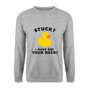 Programmer rubber duck - Unisex Sweatshirt - salt & pepper - Front - Alina (178cm) & Michal (187cm)