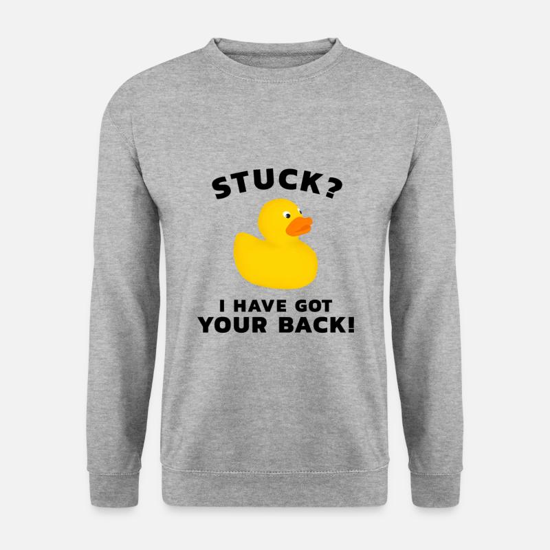 Programmierer Gummiente - Unisex Pullover - Weißgrau meliert
