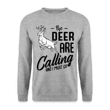 Deer Hunting Funny Sayings Cool Hunter Gift Idea - Unisex Sweatshirt - salt & pepper - Front - Alina (178cm) & Michal (187cm)