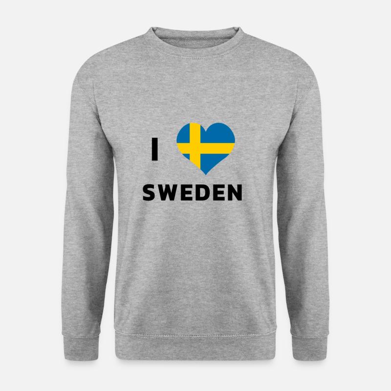 Ich liebe Schweden - Unisex Pullover - Weißgrau meliert