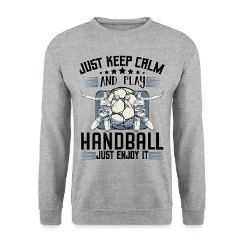 handball - Sweat-shirt Unisexe - gris chiné - Devant - Alina (178cm) & Michal (187cm)