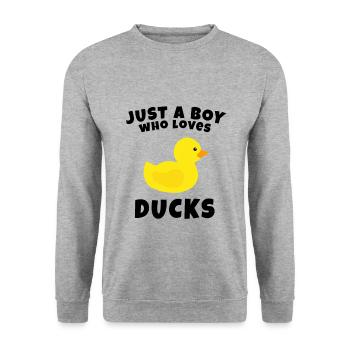 Badeente Gummiente - Unisex Pullover - Weißgrau meliert - Vorne - Alina (178cm) & Michal (187cm)