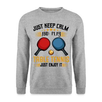 Ping Pong Funny Sayings tennis de table cadeau cool - Sweat-shirt Unisexe - gris chiné - Devant - Alina (178cm) & Michal (187cm)