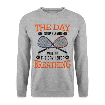 squash - Unisex Sweatshirt - salt & pepper - Front - Alina (178cm) & Michal (187cm)