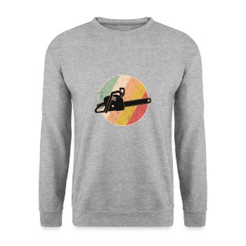 Tronçonneuse tronçonneuse Rétro tronçonneuse - Sweat-shirt Unisexe - gris chiné - Devant - Alina (178cm) & Michal (187cm)
