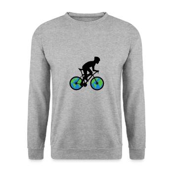 Vélo Protection de l'environnement Protection du climat - Sweat-shirt Unisexe - gris chiné - Devant - Alina (178cm) & Michal (187cm)