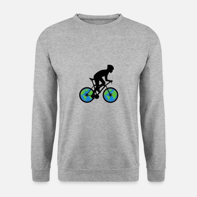 Fahrrad Umweltschutz Klimaschutz - Unisex Pullover - Weißgrau meliert