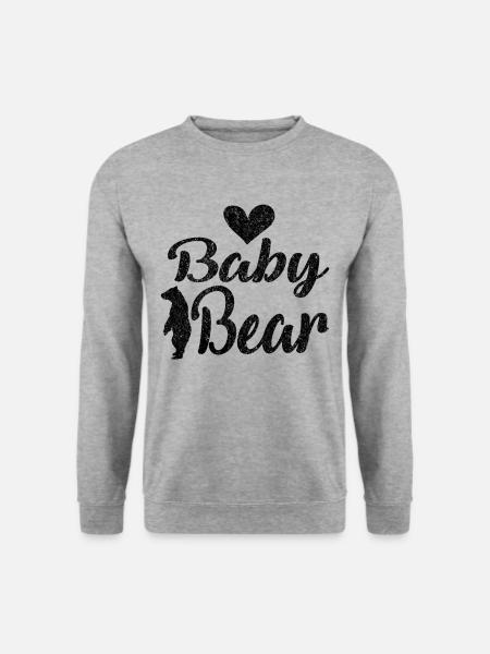 Baby Bear für Eltern Baby Partnerlook - Unisex Pullover - Weißgrau meliert