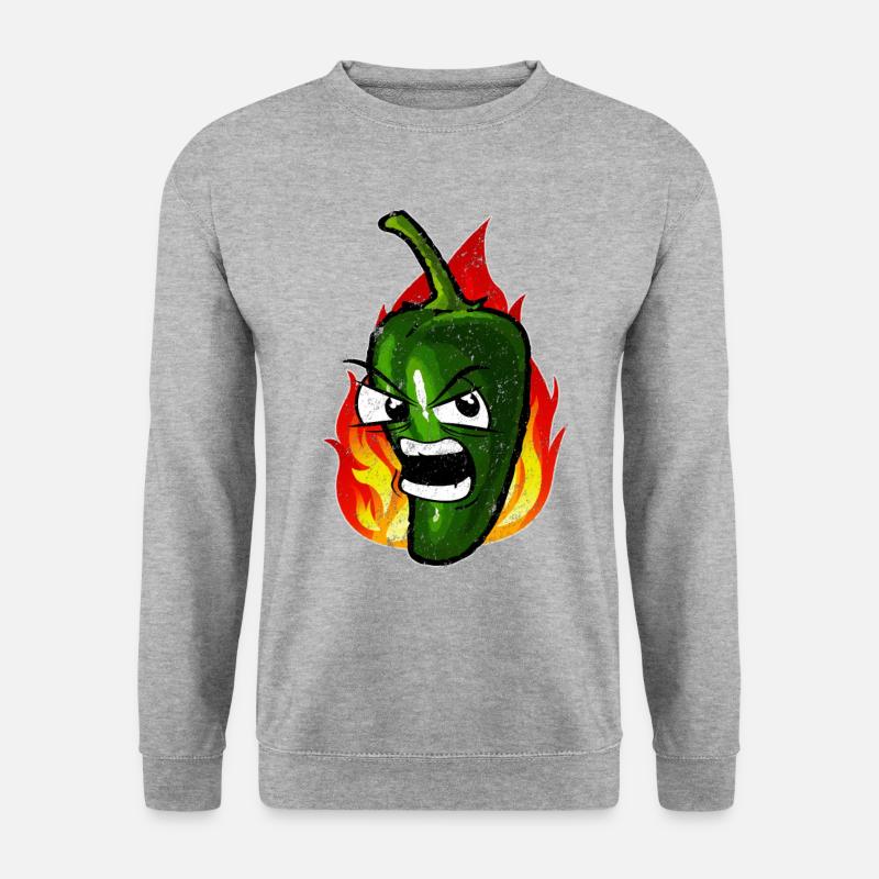 Piment vert feu vif - Sweat-shirt Unisexe - gris chiné