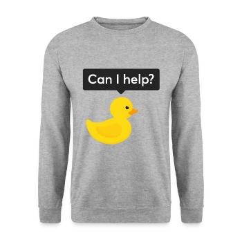 Programmer rubber duck debugging - Unisex Sweatshirt - salt & pepper - Front - Alina (178cm) & Michal (187cm)