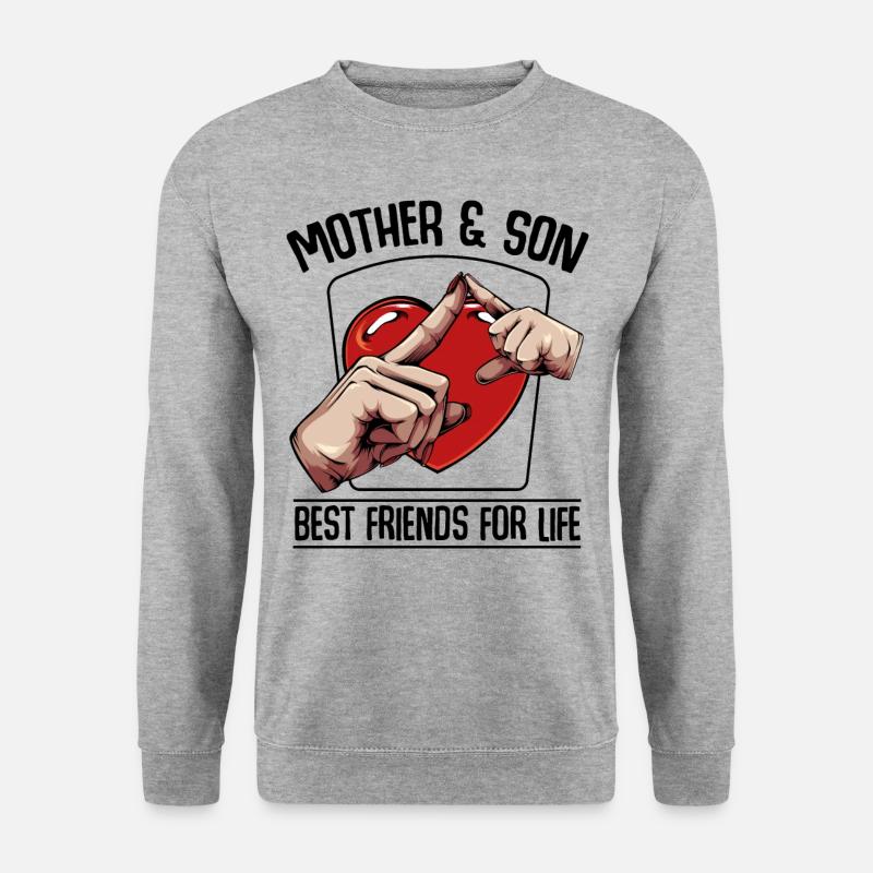 Mutter und Sohn - Unisex Pullover - Weißgrau meliert