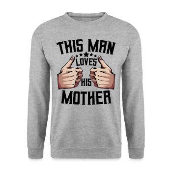 Mutter und Sohn - Unisex Pullover - Weißgrau meliert - Vorne - Alina (178cm) & Michal (187cm)