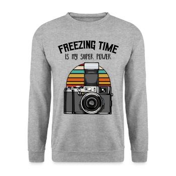 Photographer - Unisex Sweatshirt - salt & pepper - Front - Alina (178cm) & Michal (187cm)