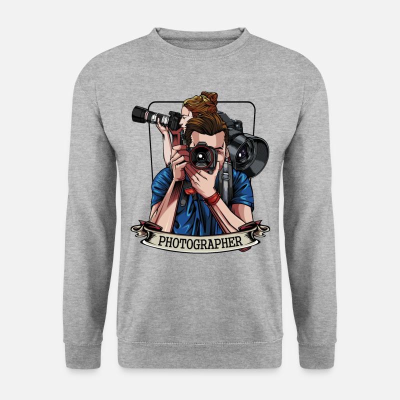 Fotograf - Unisex Pullover - Weißgrau meliert