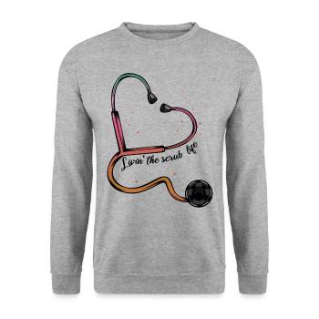 Nurse - Unisex Sweatshirt - salt & pepper - Front - Alina (178cm) & Michal (187cm)