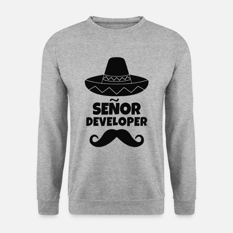 Senior Programmierer Geschenk - Unisex Pullover - Weißgrau meliert