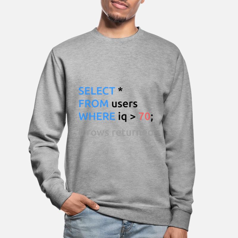 Programmeur Admin Drôle Code SQL Sweat-shirt Unisexe