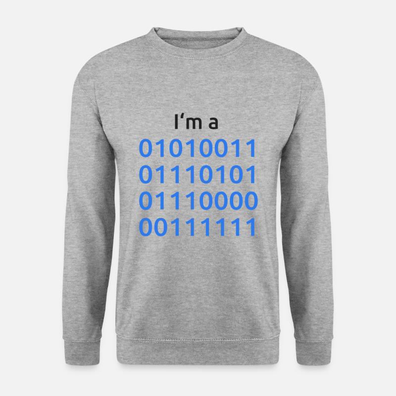 Programmierer Binär - Ich bin ein Nerd - Unisex Pullover - Weißgrau meliert