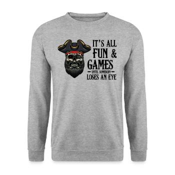 Crâne de pirate énonciations drôles cadeau de pirate - Sweat-shirt Unisexe - gris chiné - Devant - Alina (178cm) & Michal (187cm)