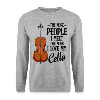 cello - Unisex Sweatshirt - salt & pepper - Front - Alina (178cm) & Michal (187cm)