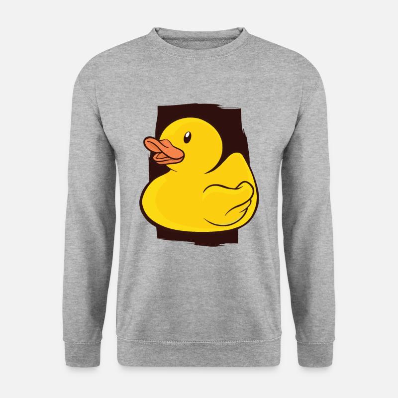 Badeente Gummiente - Unisex Pullover - Weißgrau meliert