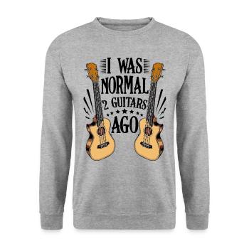 Gitarre - Unisex Pullover - Weißgrau meliert - Vorne - Alina (178cm) & Michal (187cm)