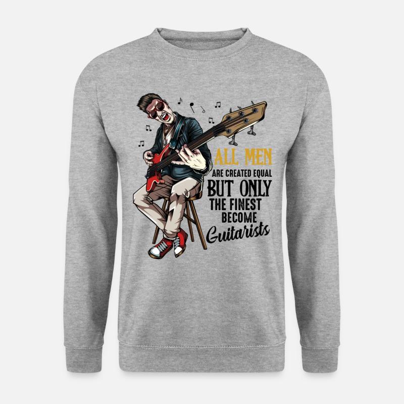 Gitarre - Unisex Pullover - Weißgrau meliert